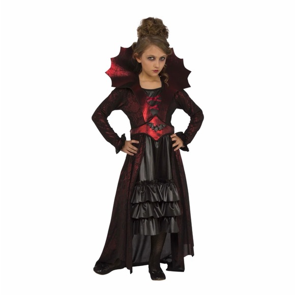 Kid’s Victorian Vampire Costume - Red and Black New - Picture 1 of 13